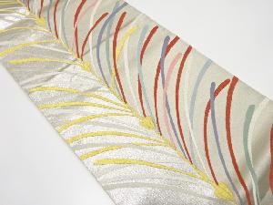 変わり若松模様織り出し　袋帯